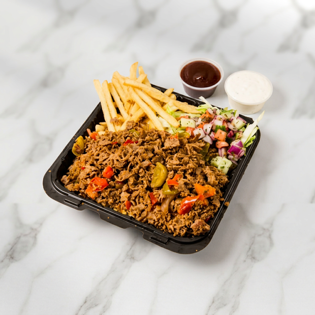 Steak Over Rice.