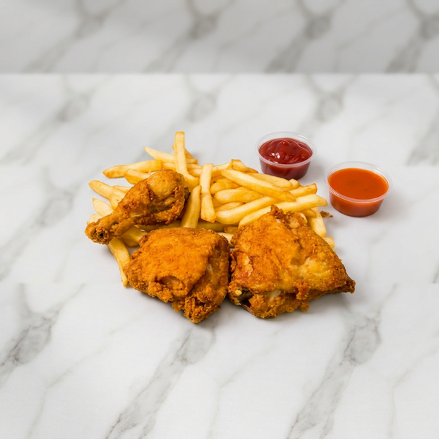 Chicken Leg and Thigh with French Fries Deal.