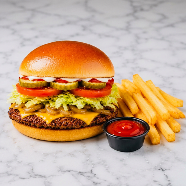 Steak Smashburger with French Fries Offer.